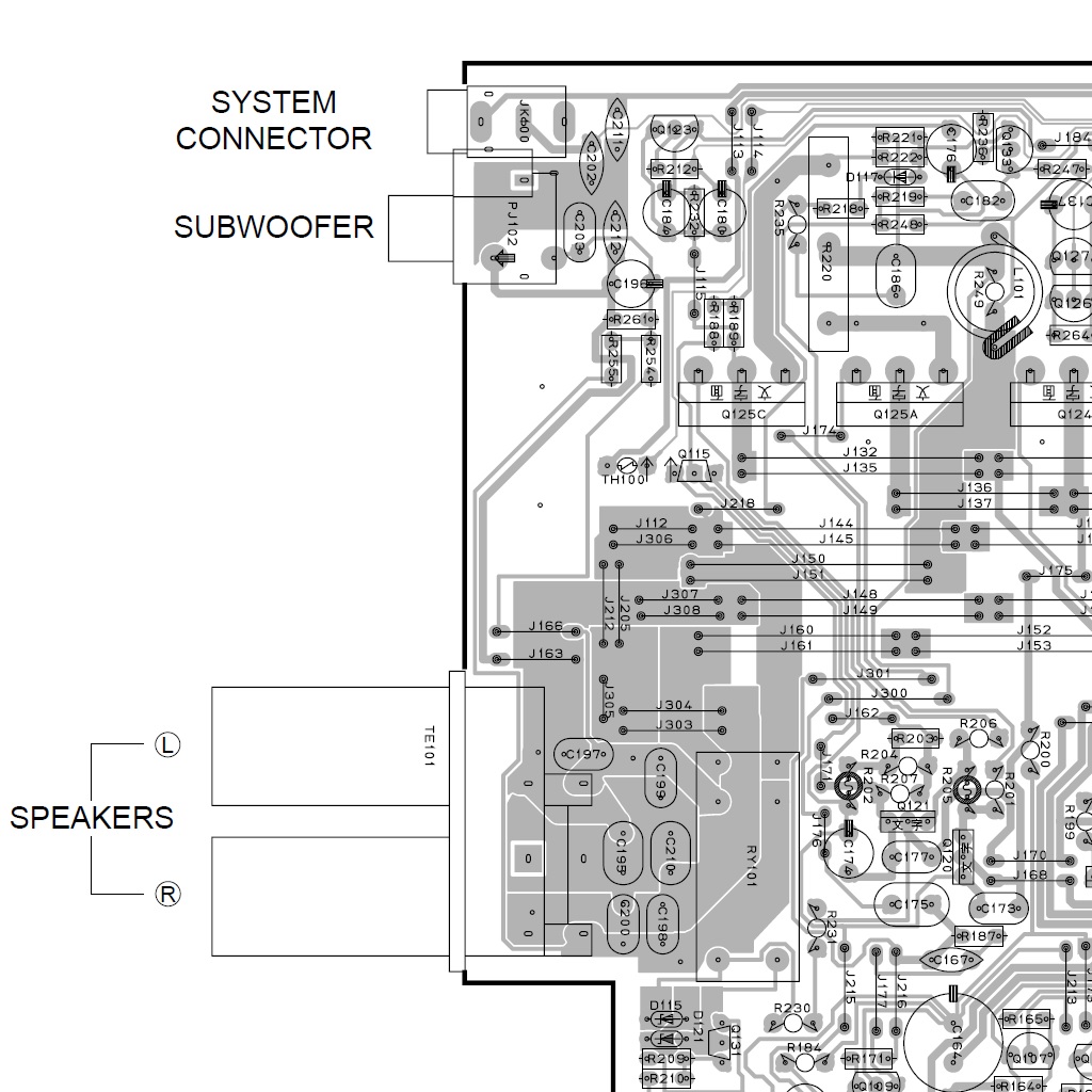 Yamaha RX-E100 subwooferutgång kretskort.jpg