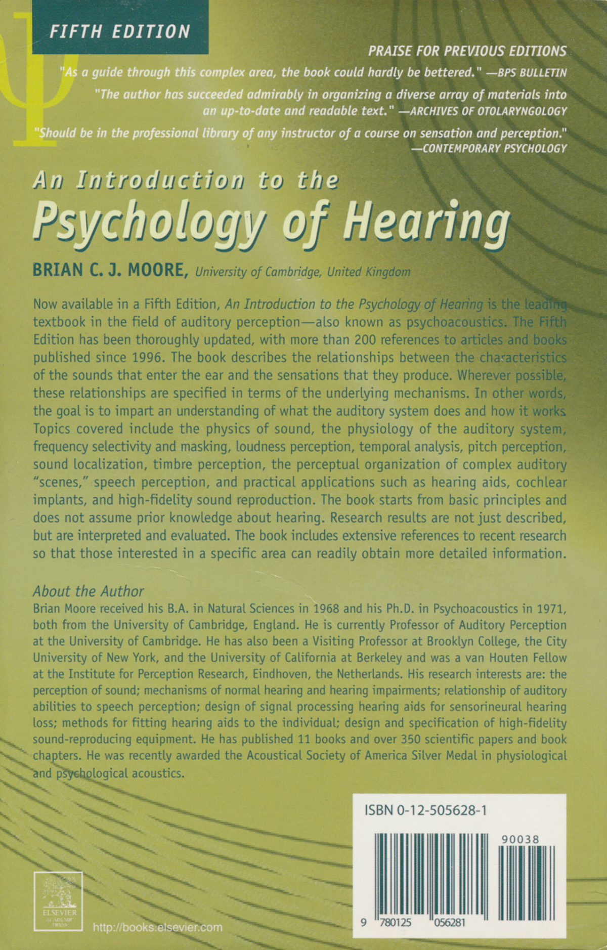 Psychology of Hearing Omslag baksida Brian Moore -2.jpg