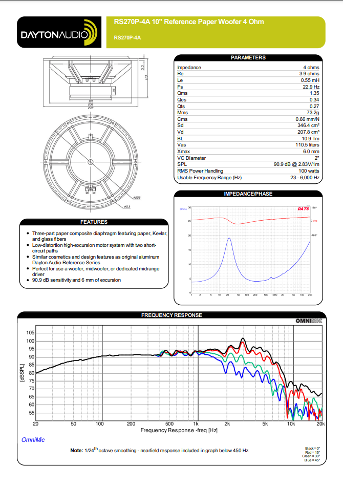 Dayton RS270P-4A spec.png